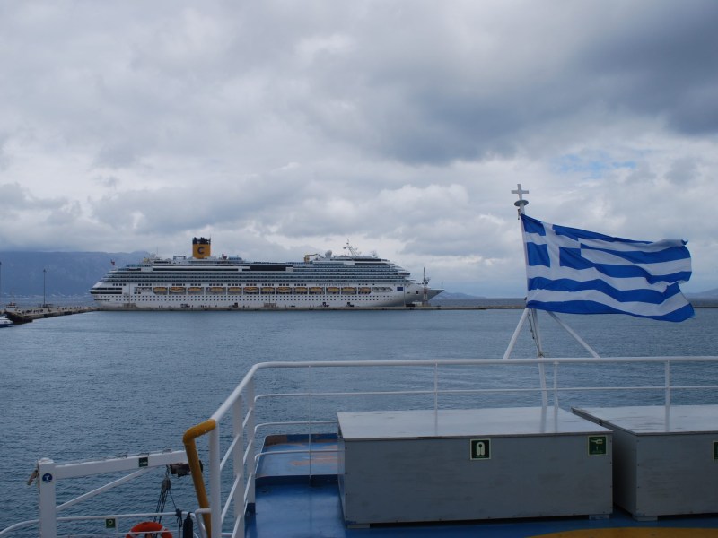Maritime muscle: Greek-flagged ships in port—a sealift capacity NATO’s balance sheets don’t count.