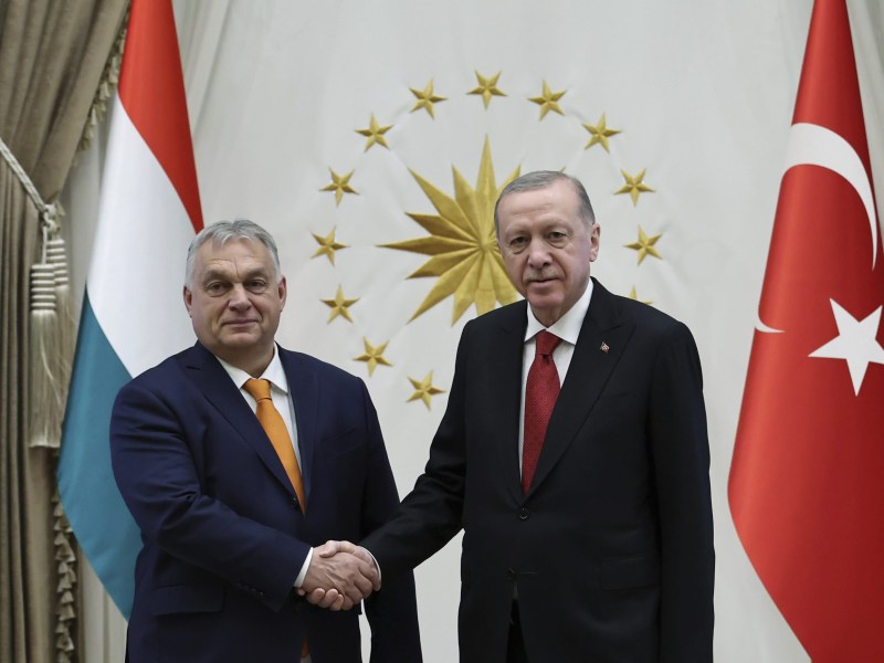 The Backsliders: Turkish President Recep Tayyip Erdogan, right, shakes hands with Hungarian Prime Minister Viktor Orban during their meeting in Ankara, Thursday, Dec. 12, 2024.