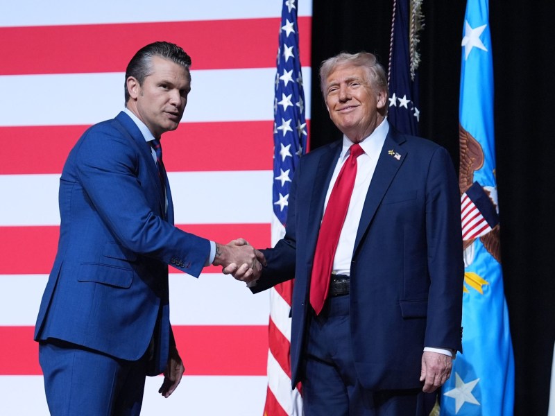 MAGA has not won, American democracy lives. President Donald Trump with Defense Secretary Pete Hegseth at Quantico, on Sept. 30, 2025, where they gathered top U.S. military commanders in a display meant to project Trump's power.