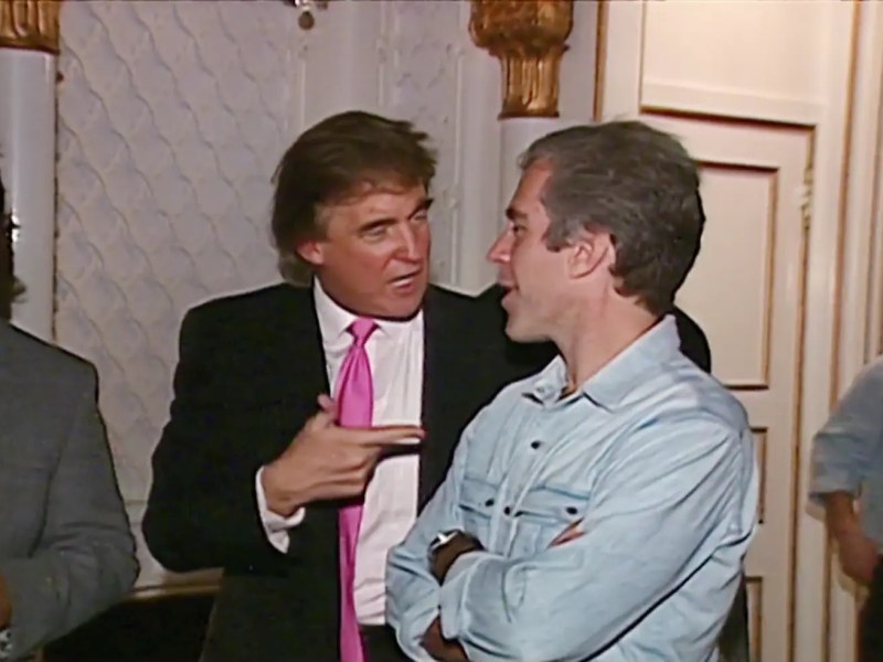 Delete This: Donald Trump with Jeffrey Epstein, an inconvenient backdrop to the GOP’s search for a health-care plan.